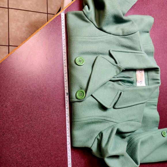 Chadwicks Pure Wool Coat Womens size 4 Small Green Peacoat Double Breasted Kelly - Picture 6 of 11